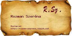 Rozman Szeréna névjegykártya